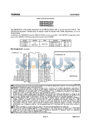 TMP47P422VF datasheet - CMOS 4-BIT MICROCONTROLLER