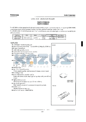 TMP47C800N datasheet - CMOS 4-BIT MICROCONTROLLER