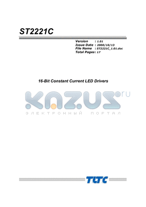 ST2221C datasheet - 16 BIT CONSTANT CURRENT LED DRIVERS