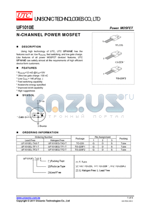 UF1010E datasheet - N-CHANNEL POWER MOSFET