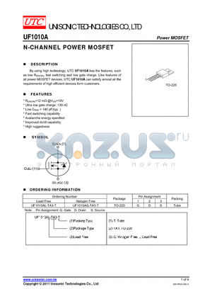 UF1010A datasheet - N-CHANNEL POWER MOSFET