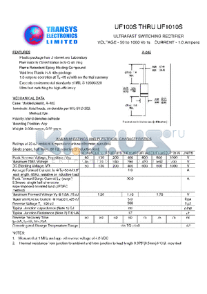 UF1010S datasheet - ULTRAFAST SWITCHING RECTIFIER