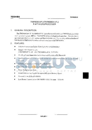 TMP8085AHP-2 datasheet - 8-Bit Microprocessor