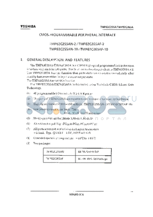 TMP82C255A datasheet - CMOS PROGRAMMABLE PERIPHERAL INTERFACE