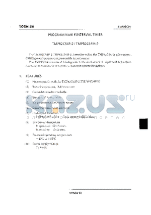 TMP82C54 datasheet - PROGRAMMABLE INTERVAL TIMER