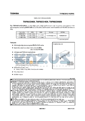 TMP86C846N datasheet - CMOS 8-bit MICROCONTROLLER