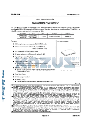 TMP86CS25F datasheet - CMOS 8-BIT MICROCONTROLLER