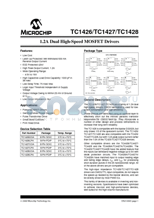 TC1426_06 datasheet - 1.2A Dual High-Speed MOSFET Drivers