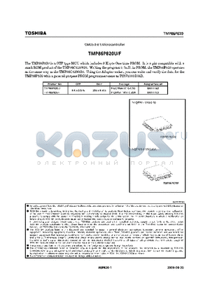 TMP86P820U datasheet - CMOS 8-Bit Microcontroller