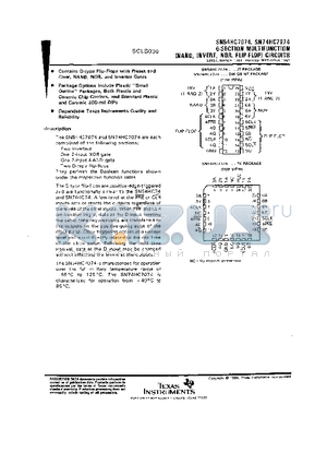 SN74HC7074 datasheet - 6-SECTION MULTIFUNCTION