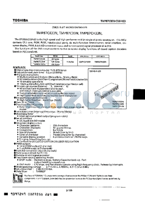 TMP87C833 datasheet - CMOS 8-BIT MICROCONTROLLER