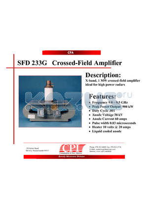 SFD233G datasheet - Crossed-Field Amplifier