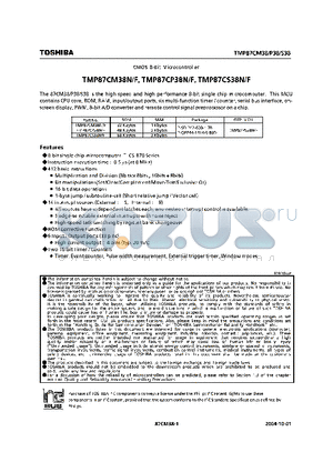 TMP87CP38N datasheet - CMOS 8-Bit Microcontroller