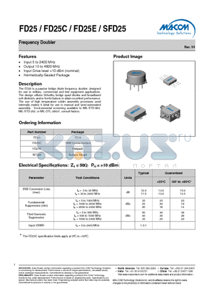 SFD25 datasheet - Frequency Doubler