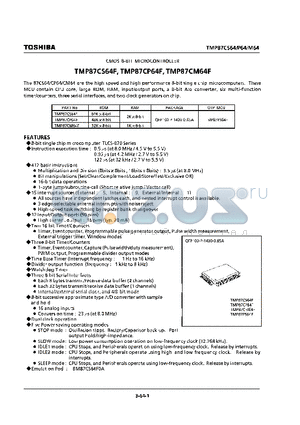 TMP87CS64F datasheet - CMOS 8 BIT MICROCONTROLLER