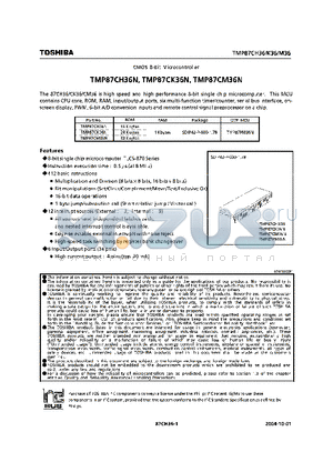 TMP87CH36N datasheet - CMOS 8 BIT MICROCONTROLLER