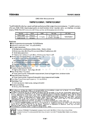 TMP87CH38 datasheet - CMOS 8-BIT MICROCONTROLLER