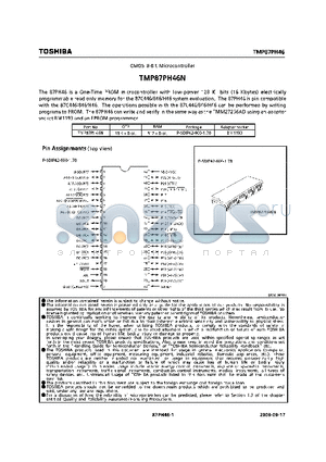 TMP87PH46N datasheet - CMOS 8-BIT MICROCONTROLLER