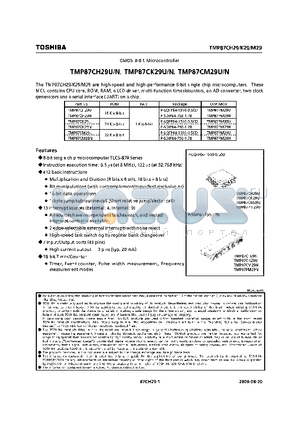 TMP87CM29N datasheet - CMOS 8-BIT MICROCONTROLLER