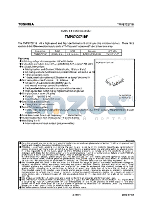 TMP87PS71AF datasheet - CMOS 8-BIT MICROCONTROLLER