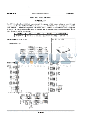 TMP87PP24F datasheet - CMOS 8-BIT MICROCONTROLLER