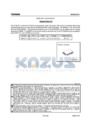 TMP87PM75F datasheet - CMOS 8-BIT MICROCONTROLLER