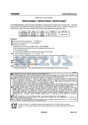 TMP87PS38F datasheet - CMOS 8-Bit Microcontroller