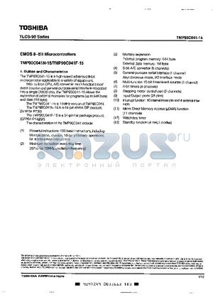 TMP90C041-15 datasheet - CMOS 8-BIT MICROCONTROLLERS