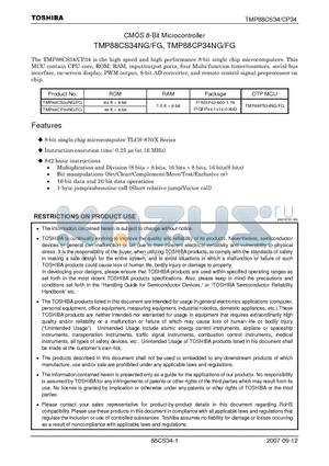 TMP88CS34NG datasheet - CMOS 8-Bit Microcontroller