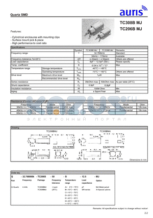 TC206BMJ datasheet - Quartz SMD