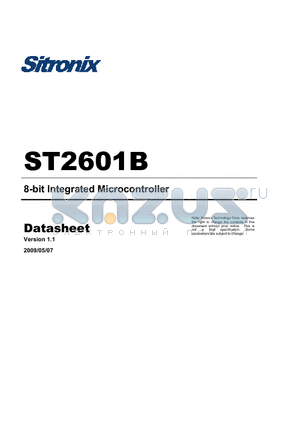 ST2601B datasheet - 8-bit Integrated Microcontroller