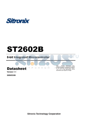 ST2602B datasheet - 8-bit Integrated Microcontroller