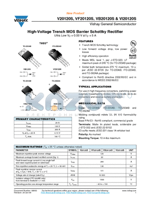 VI20120S-E3/4W datasheet - High-Voltage Trench MOS Barrier Schottky Rectifier