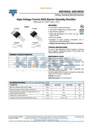 VI20150SG-M3-4W datasheet - High-Voltage Trench MOS Barrier Schottky Rectifier