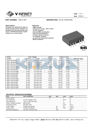 VIBLT1-S12-S12-SMT datasheet - DC-DC CONVERTER