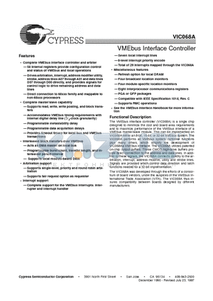 VIC068A datasheet - VMEbus Interface Controller