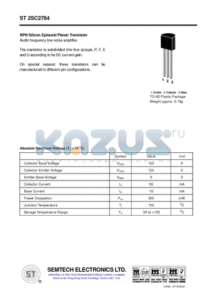 ST2SC2784 datasheet - NPN Silicon Epitaxial Planar Transistor