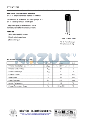 ST2SC2786 datasheet - NPN Silicon Epitaxial Planar Transistor