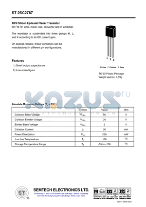 ST2SC2787 datasheet - NPN Silicon Epitaxial Planar Transistor