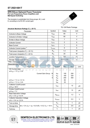 ST2SD1691T datasheet - NPN Silicon Epitaxial Power Transistor