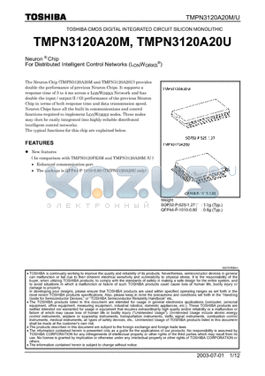 TMPN3120A20M datasheet - TOSHIBA CMOS DIGITAL INTEGRATED CIRCUIT SILICON MONOLITHIC