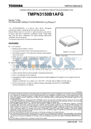 TMPN3150B1AFG datasheet - TOSHIBA CMOS DIGITAL INTEGRATED CIRCUIT SILICON MONOLITHIC