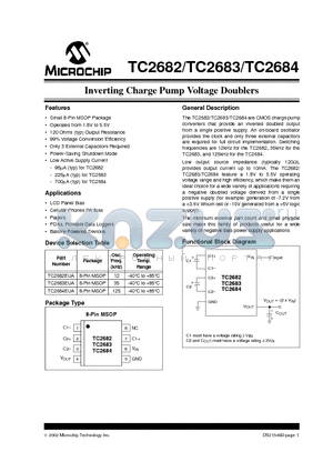 TC2682EUA datasheet - Inverting Charge Pump Voltage Doublers