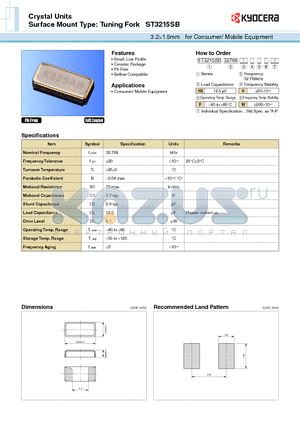 ST3215SB datasheet - 3.21.5mm for Consumer/ Mobile Equipment