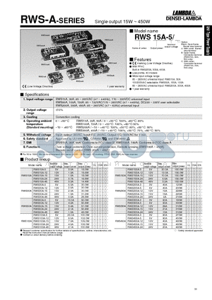 RWS15A-12 datasheet - Single output 15W ~ 450W