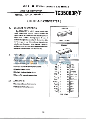 TC35083F datasheet - 10-BIT A-D CONVERTER