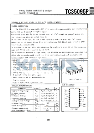 TC35095 datasheet - 8 BIT 8 CH SERIAL I/O ANALOG TO DIGITAL CONVERTER