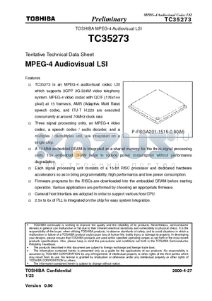 TC35273 datasheet - MPEG-4 Audiovisual LSI