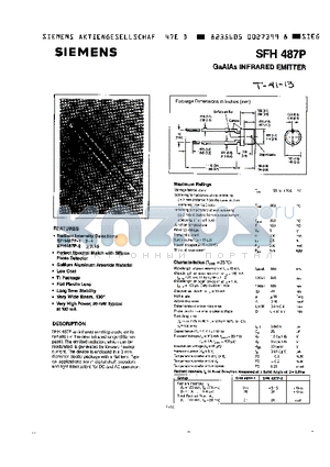 SFH487P-2 datasheet - GaAlAs INFRARED EMITTER