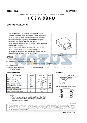 TC3W03FU datasheet - CRYSTAL OSCILLATOR